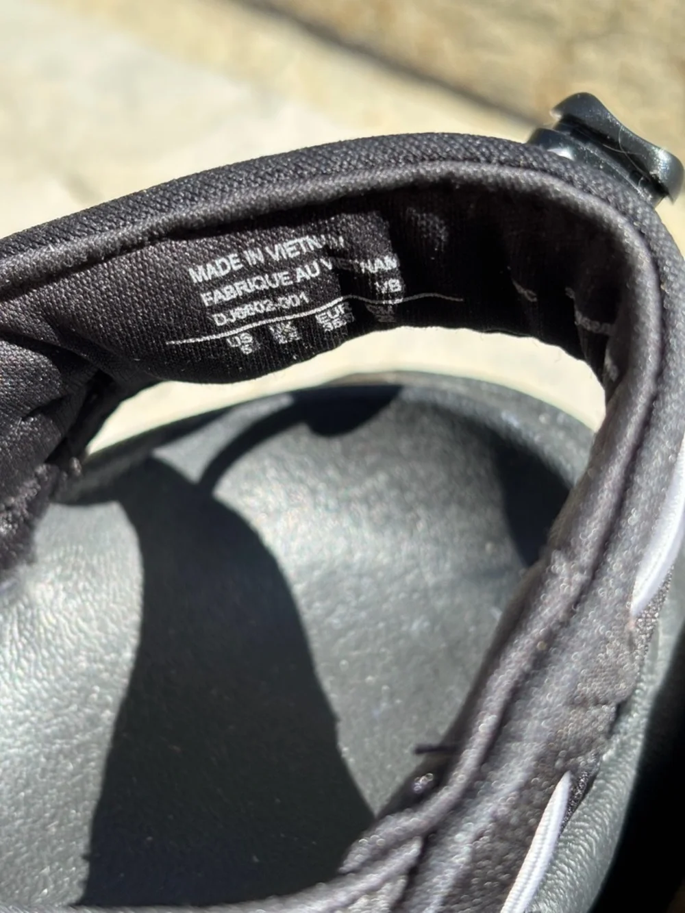 Nike Black Water Sandals with Black and White Straps